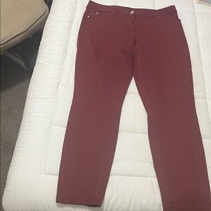 White House Black Market Women's Burgundy Pants